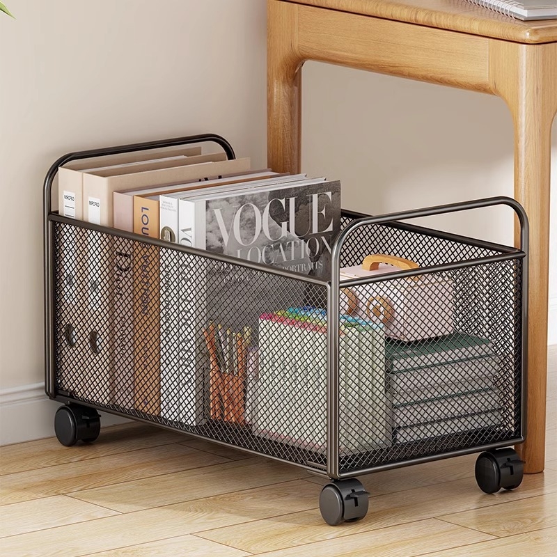 Cutie de depozitare pentru cărți sub birou cu roți — organizator portabil pentru cărți, capacitate peste 1000 L, design modern minimalist, model +652