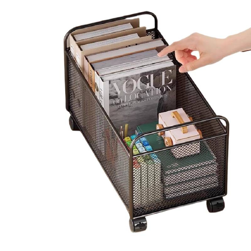 Cutie de depozitare pentru cărți sub birou cu roți — organizator portabil pentru cărți, capacitate peste 1000 L, design modern minimalist, model +652