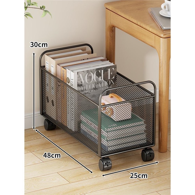 Cutie de depozitare pentru cărți sub birou cu roți — organizator portabil pentru cărți, capacitate peste 1000 L, design modern minimalist, model +652