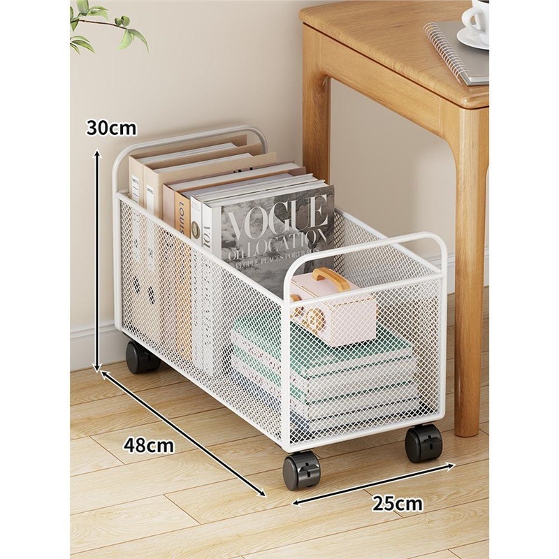Cutie de depozitare pentru cărți sub birou cu roți — organizator portabil pentru cărți, capacitate peste 1000 L, design modern minimalist, model +652