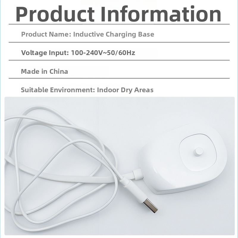 Indukčná nabíjacia základňa pre Philips HX2 radu elektrickej zubnej kefy — USB rozhranie, HX2482 nabíjačka, značka Aoshengda