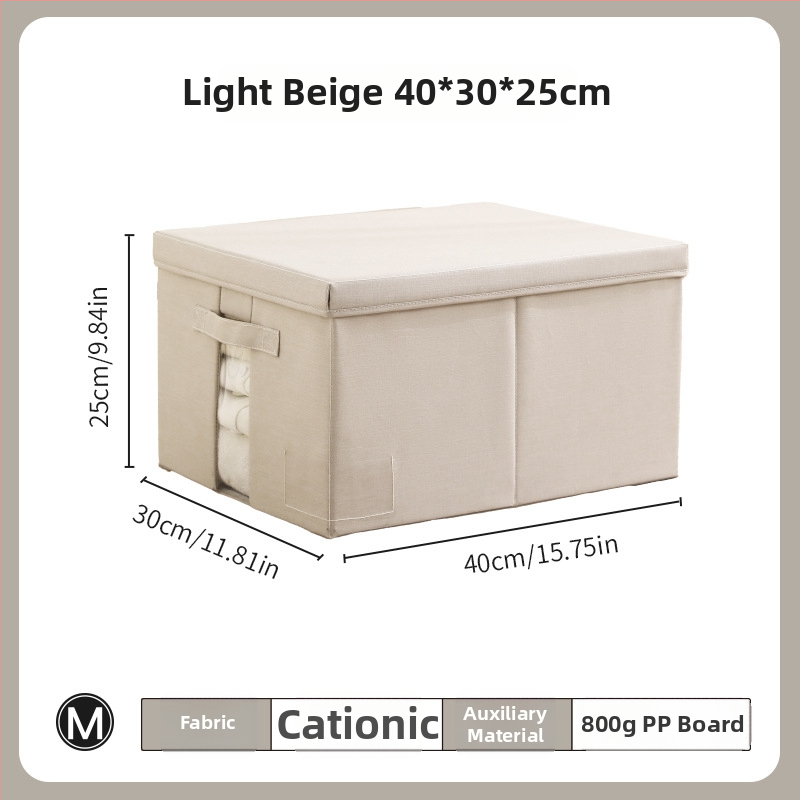 Cutie de depozitare cu capac - Organizator de garderobă din țesătură cationică, pliabil, 60–70L, portabil, rezistentă la praf și umiditate