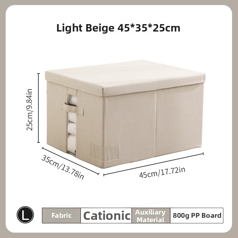 Cutie de depozitare cu capac - Organizator de garderobă din țesătură cationică, pliabil, 60–70L, portabil, rezistentă la praf și umiditate