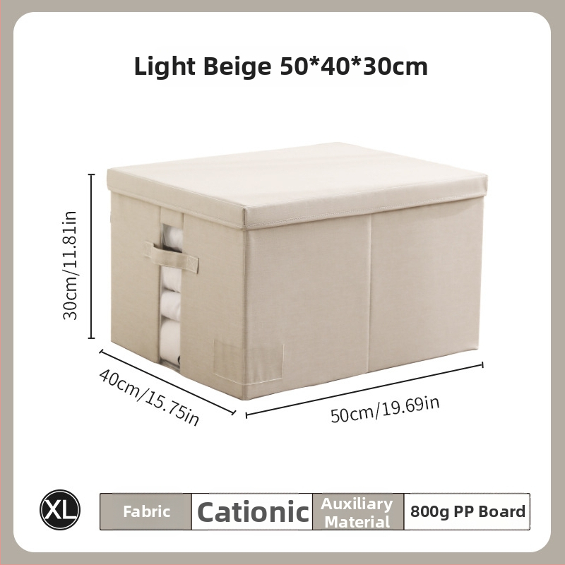 Cutie de depozitare cu capac - Organizator de garderobă din țesătură cationică, pliabil, 60–70L, portabil, rezistentă la praf și umiditate