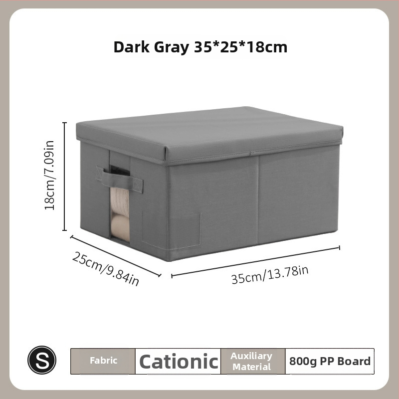Cutie de depozitare cu capac - Organizator de garderobă din țesătură cationică, pliabil, 60–70L, portabil, rezistentă la praf și umiditate