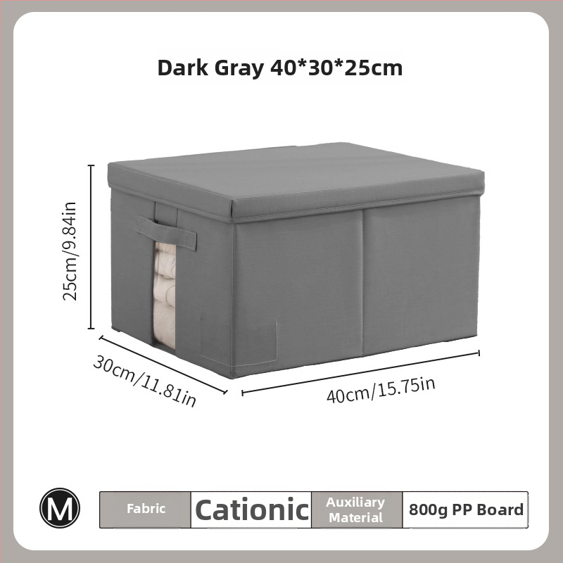 Cutie de depozitare cu capac - Organizator de garderobă din țesătură cationică, pliabil, 60–70L, portabil, rezistentă la praf și umiditate