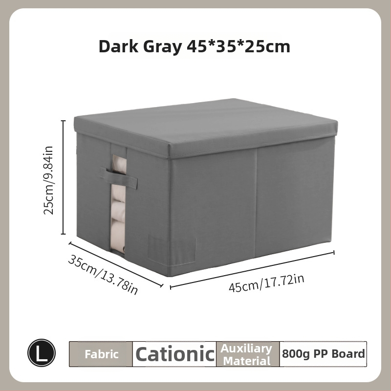 Cutie de depozitare cu capac - Organizator de garderobă din țesătură cationică, pliabil, 60–70L, portabil, rezistentă la praf și umiditate