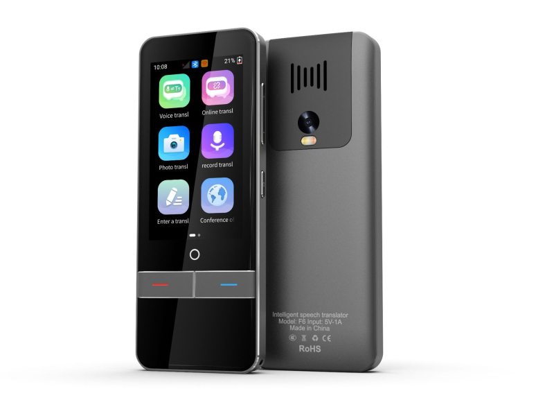 Pametan prevoditelj F6 – offline prijevod na 136 jezika, Android OS, Bluetooth, domet 30 m, metalno tijelo i ABS