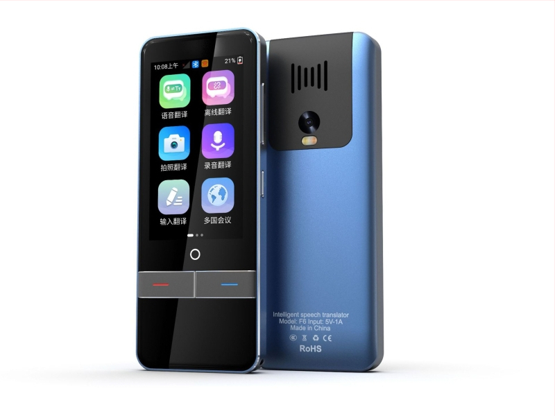 Pametan prevoditelj F6 – offline prijevod na 136 jezika, Android OS, Bluetooth, domet 30 m, metalno tijelo i ABS