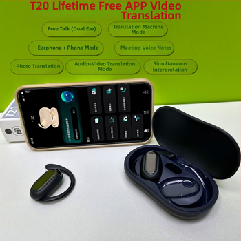 Prekladačné slúchadlá pre cezhraničný obchod — 165 jazykov, Bluetooth 5.4, dizajn na uchu s háčikom, kompatibilné s Windows/iOS/Android, 50 mAh batéria