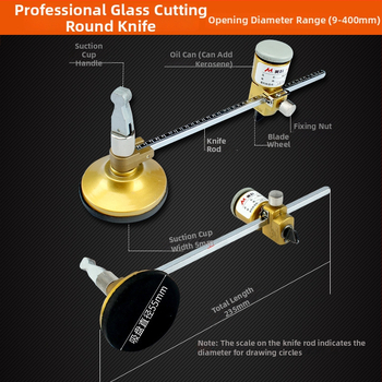 Kružni rezač stakla s kompasom, visoka preciznost, višenamjenski valjak za kućnu upotrebu