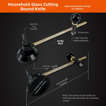 Kružni rezač stakla s kompasom, visoka preciznost, višenamjenski valjak za kućnu upotrebu