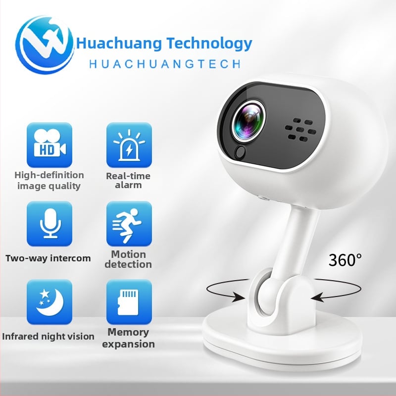 A4 cameră Wi-Fi de securitate cu vedere nocturnă 1080p și interfon bidirecțional, stocare pe card TF