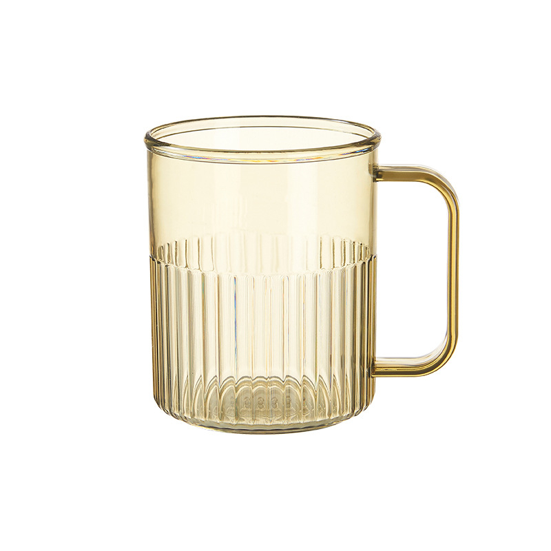 Čaša za ispiranje usta i čašica za četkicu za zube – nordijski minimalistički dizajn s prugama, PP materijal, model 150, brend Happy Home Furnishing, kućna uporaba