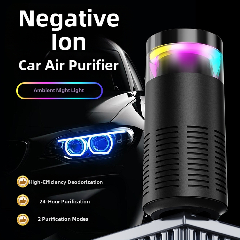 Purificator de aer pentru mașină cu filtru HEPA compozit și ioni negativi — Model K-3, alimentare USB, 2W, concentrația ionilor negativ 500, potrivit pentru până la 10 m²