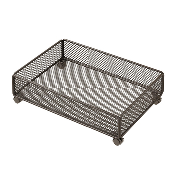 Corp de depozitare sub pat cu glisare și role, plasă metalică, pentru cămin, depozitare cărți și obiecte, capacitate până la 5 L