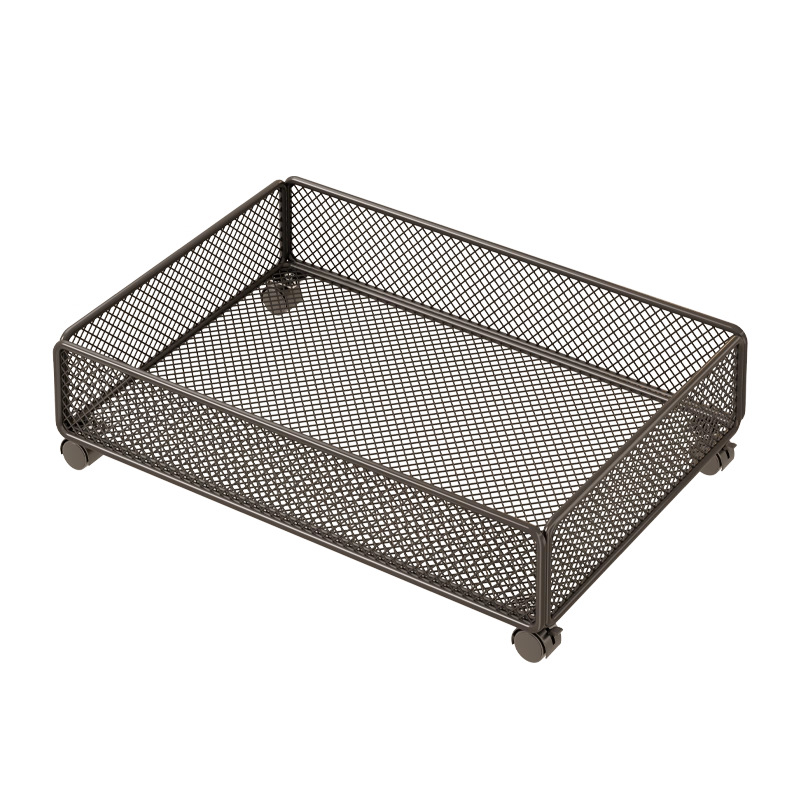 Corp de depozitare sub pat cu glisare și role, plasă metalică, pentru cămin, depozitare cărți și obiecte, capacitate până la 5 L