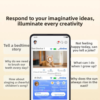 Dispozitiv AI de dialog cu Wi‑Fi pentru învățare, companion educațional cu povești și mașină de bule