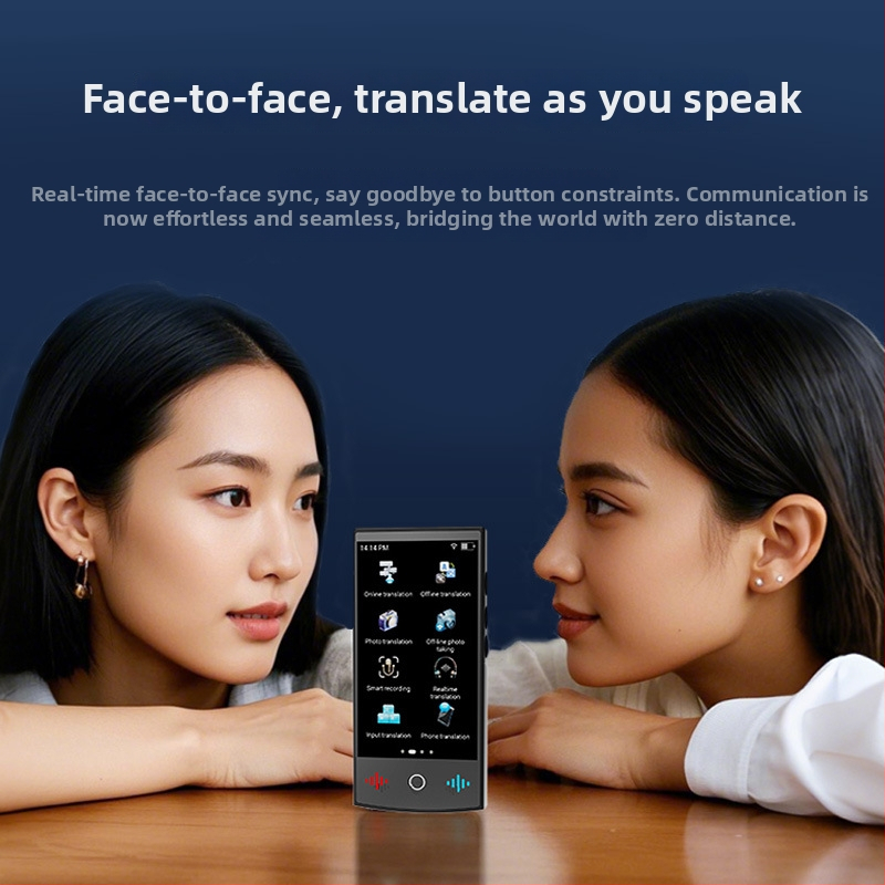 Traducător vocal inteligent cu Android, Bluetooth, rază de 10 m, ecran tactil + butoane — traducere vocală, traducere de fotografii, interpretare simultană, ChatGPT