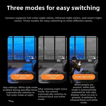 H6 Cameră inteligentă de supraveghere pentru casă, interior/exterior, Wi-Fi, 720p HD, rază 10-30 m, necesită card de memorie