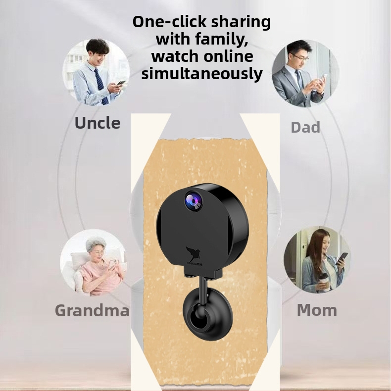 H6 Cameră inteligentă de supraveghere pentru casă, interior/exterior, Wi-Fi, 720p HD, rază 10-30 m, necesită card de memorie