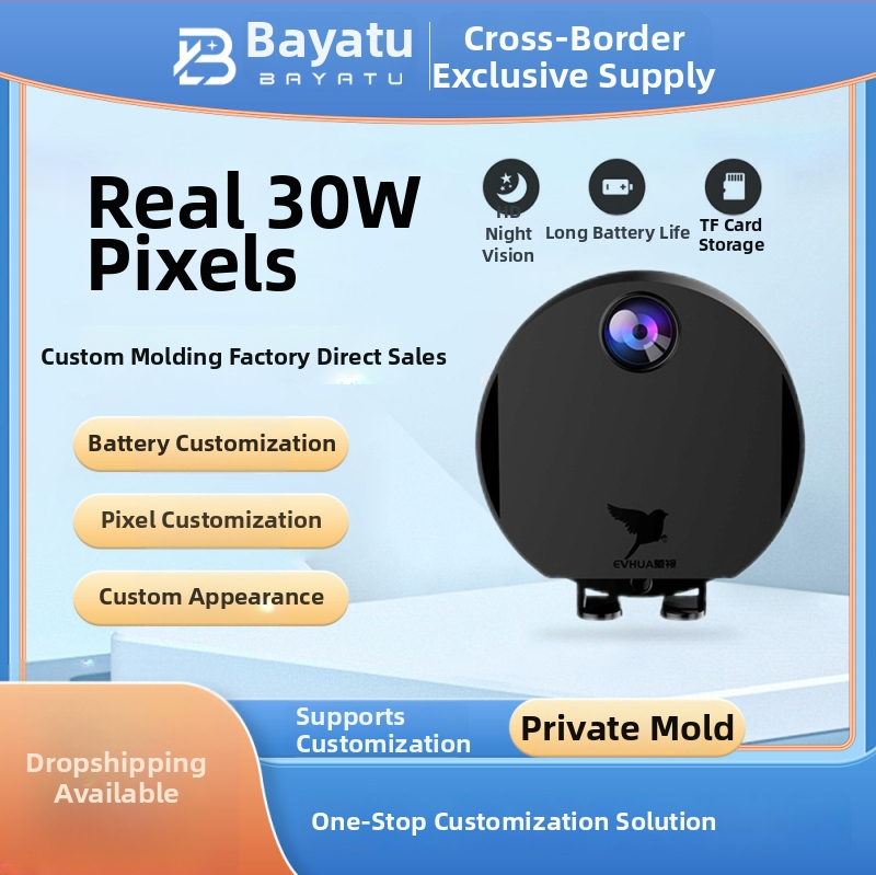 H6 Cameră inteligentă de supraveghere pentru casă, interior/exterior, Wi-Fi, 720p HD, rază 10-30 m, necesită card de memorie