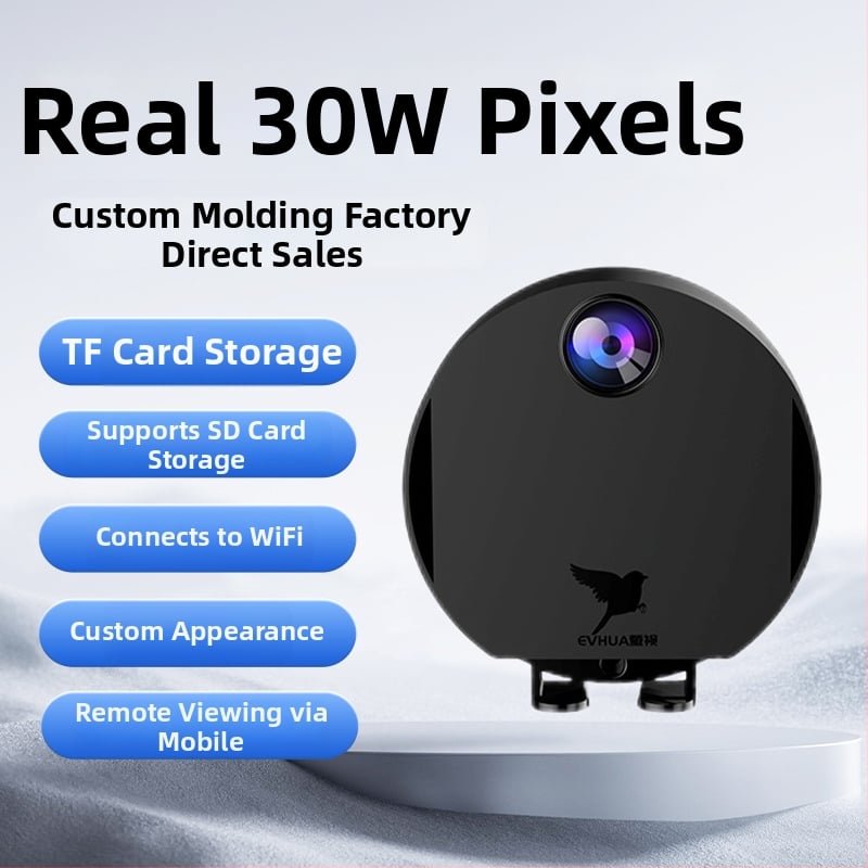 H6 Cameră inteligentă de supraveghere pentru casă, interior/exterior, Wi-Fi, 720p HD, rază 10-30 m, necesită card de memorie