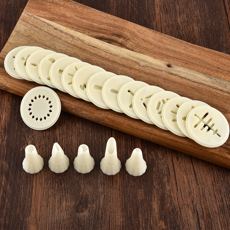 Dekoráló pisztoly készlet – rozsdamentes acél + ABS fogantyú; Dawn; 2017-es megjelenés; sütik dekorálásához