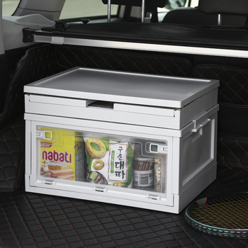 Cutie de depozitare pliabilă, cu capac și roți, stil japonez, plastic PP+POM, închidere cu snap