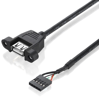 Kabel za proširenje USB prema Dupont 2,54 mm USB ženski priključak za matičnu ploču s 5-pinskim terminalom i vijkom za pričvršćivanje na panel