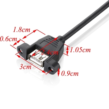 Kabel za proširenje USB prema Dupont 2,54 mm USB ženski priključak za matičnu ploču s 5-pinskim terminalom i vijkom za pričvršćivanje na panel