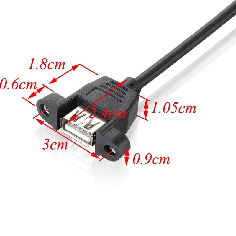 Kabel za proširenje USB prema Dupont 2,54 mm USB ženski priključak za matičnu ploču s 5-pinskim terminalom i vijkom za pričvršćivanje na panel