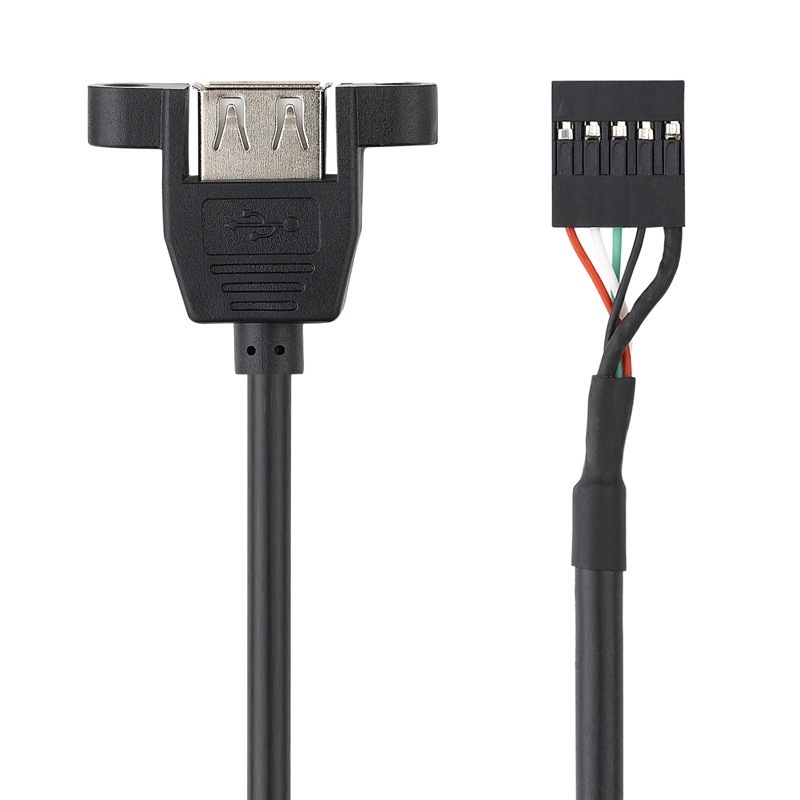 Kabel za proširenje USB prema Dupont 2,54 mm USB ženski priključak za matičnu ploču s 5-pinskim terminalom i vijkom za pričvršćivanje na panel