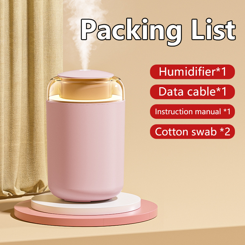 Umidificator casnic, coloană compactă, funcționare silențioasă, alimentare USB, rezervor 1,0–2,5 L, acoperire 41–60 m²