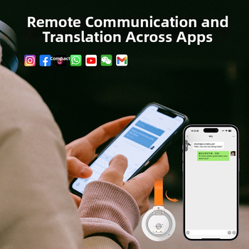 Translator vocal Cross-App cu suport magnetic – traducere pentru apeluri vocale și video, minutele întâlnirilor, compatibil Android și iOS, Bluetooth