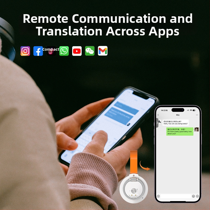 Translator vocal Cross-App cu suport magnetic – traducere pentru apeluri vocale și video, minutele întâlnirilor, compatibil Android și iOS, Bluetooth