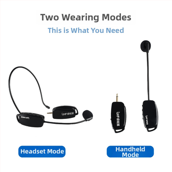 Microfon headset pentru predare, model W-01, cu receptor și adaptor, interval de frecvență 100 Hz–20 kHz, SNR ≥75 dB, baterie încorporată, autonomie peste 12 ore