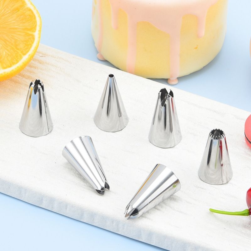 Set vrhova za kremu s školjkastim vrhovima (3, 4, 5, 8, 18 zubi) za ukrašavanje Milk Tea Snow Top