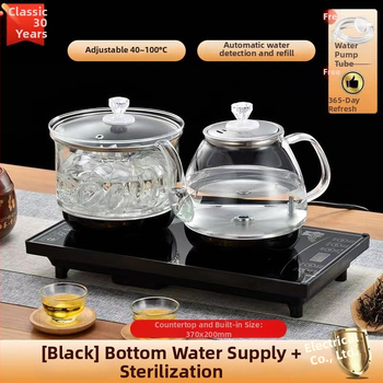 Fierbător electric din sticlă borosilikat, 2 L, 1300 W, încălzire pe bază, întrerupere automată