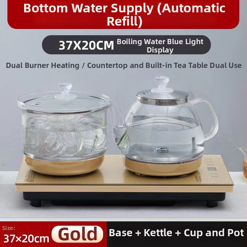 Fierbător electric din sticlă borosilikat, 2 L, 1300 W, încălzire pe bază, întrerupere automată