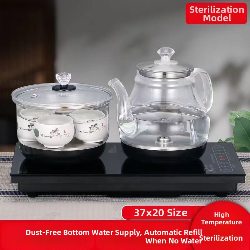 Fierbător electric din sticlă borosilikat, 2 L, 1300 W, încălzire pe bază, întrerupere automată