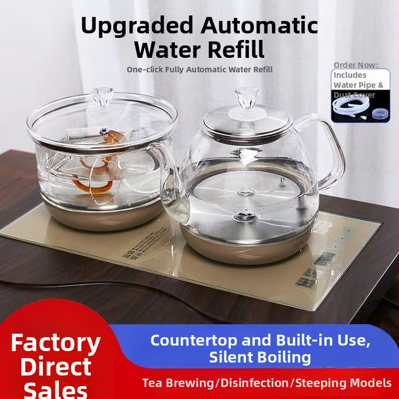 Fierbător electric din sticlă borosilikat, 2 L, 1300 W, încălzire pe bază, întrerupere automată