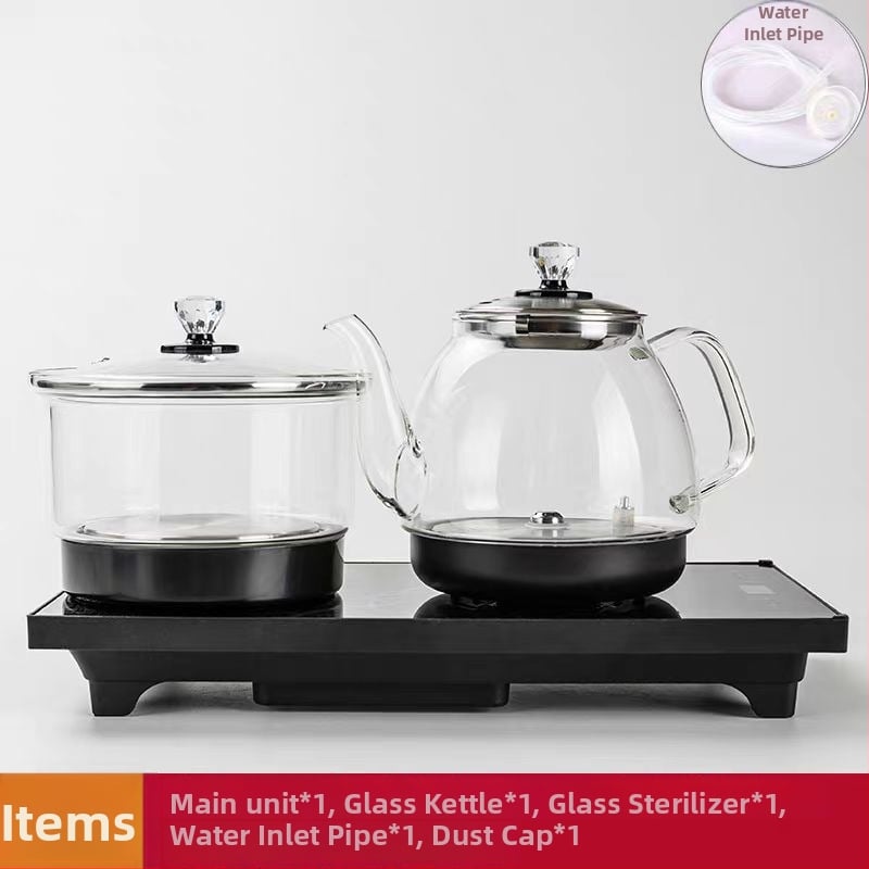 Fierbător electric din sticlă borosilikat, 2 L, 1300 W, încălzire pe bază, întrerupere automată