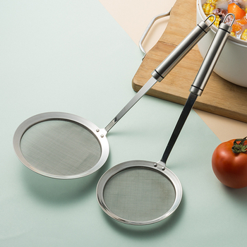 Filtru din oțel inoxidabil 304, plasă ultrafină, bază plată, mâner dublu, protecție împotriva arderilor (304; plasă ultrafină; bază plată; mâner dublu; protecție împotriva arderilor)