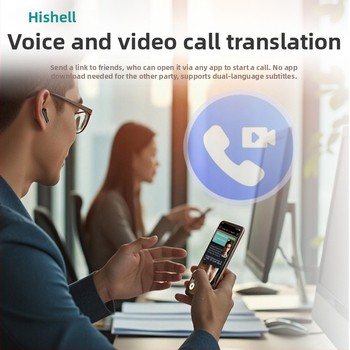 Echipament inteligent de traducere vocală — cască de traducere a vocii și a apelurilor video în limba mongolă, cu interpretare simultană, model Max90, Bluetooth, rază de 10 m, control tactil, PC+ABS
