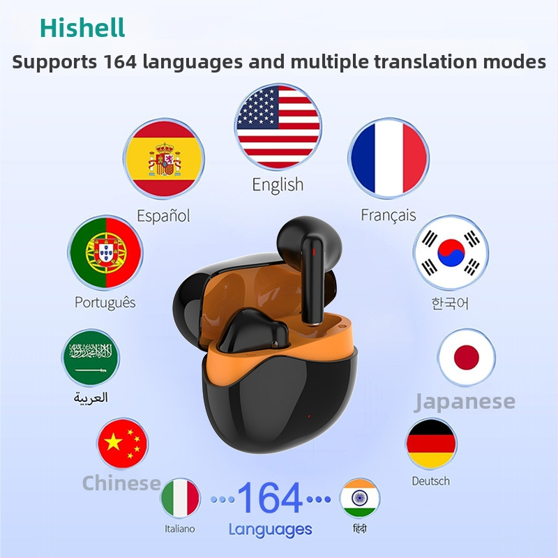 Echipament inteligent de traducere vocală — cască de traducere a vocii și a apelurilor video în limba mongolă, cu interpretare simultană, model Max90, Bluetooth, rază de 10 m, control tactil, PC+ABS