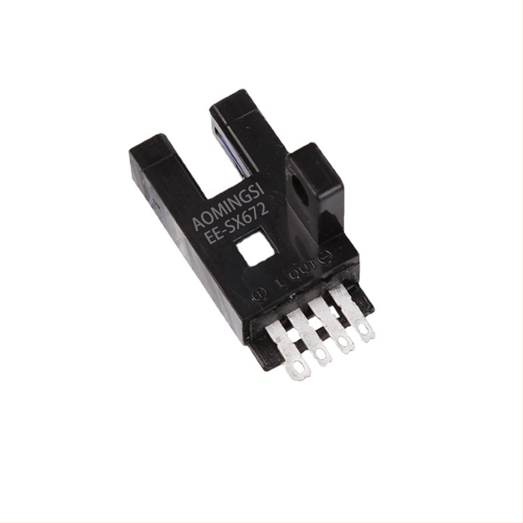 Comutator fotoelectric EE-SX672, senzor infraroșu 5 mm, timp de răspuns 0,1 ms, 24 V, terminale de sudare, pentru echipamente mecanice