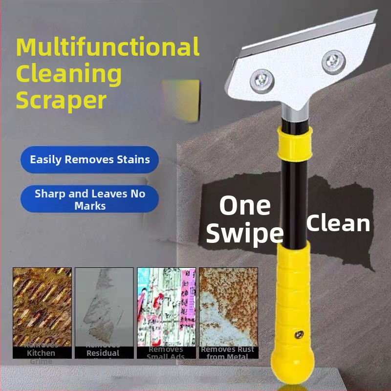 Viacúčelový škrabka-čistiaci nástroj – odstraňovanie lepidla a spár, pre sklo, podlahy a mramor
