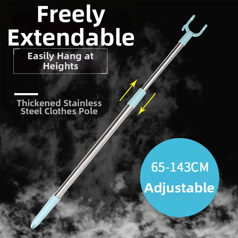 Bo Kui Țeavă de haine pentru balcon – oțel inoxidabil + PP plastic, stil modern minimalist, uscare haine pe balcon, ambalaj 100 bucăți