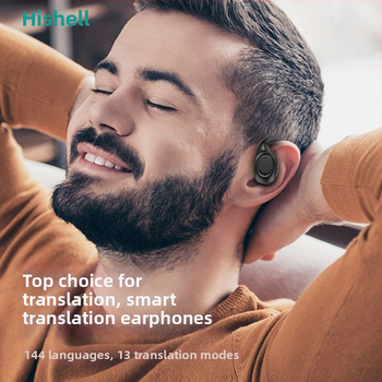 Căști de traducere cu conducție osoasă și Bluetooth – control prin atingere, rază de 10 m, traducere foto și voce, model X3